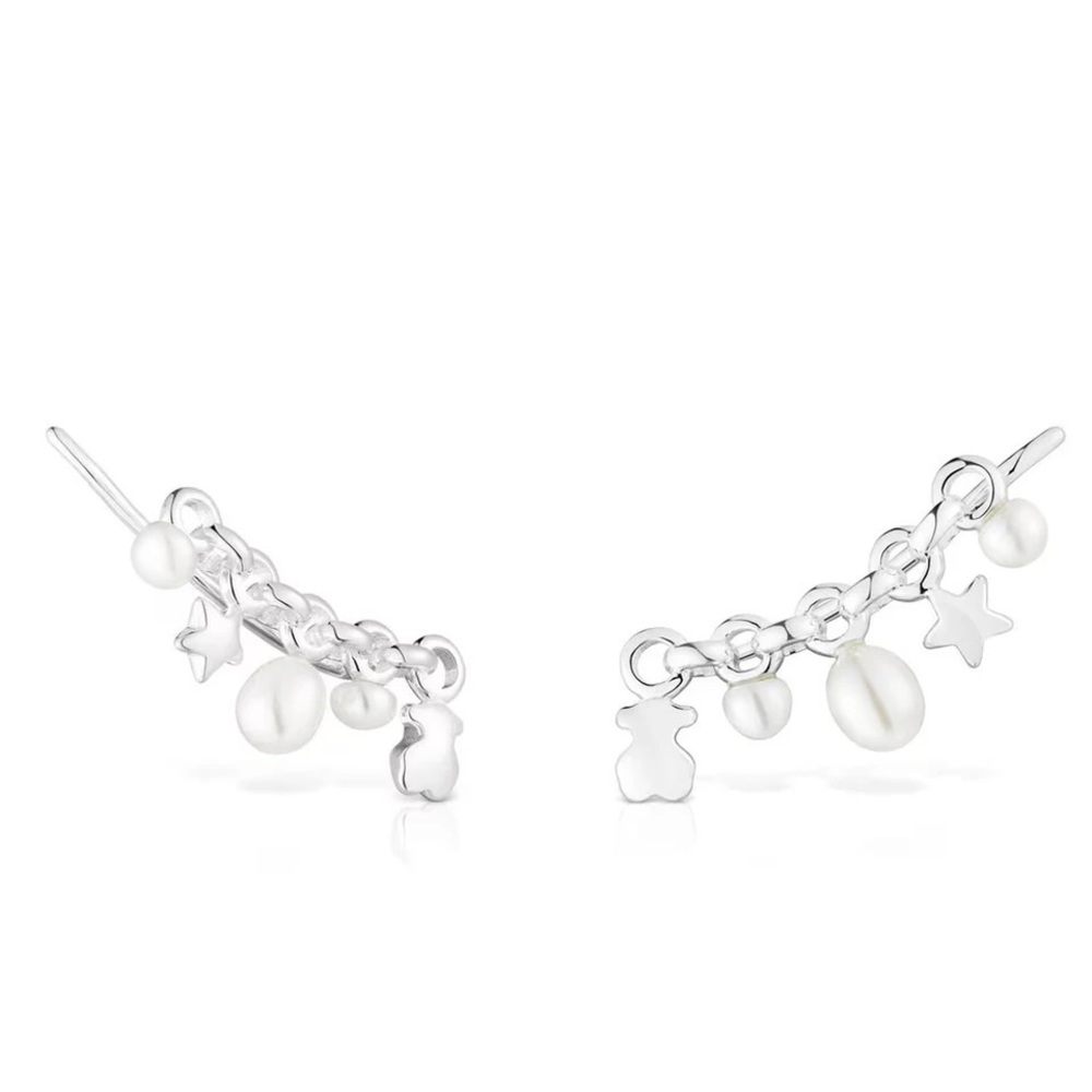 Tous Shapes Pea in a pod Pearl Row Line Earrings - Picture 2 of 16